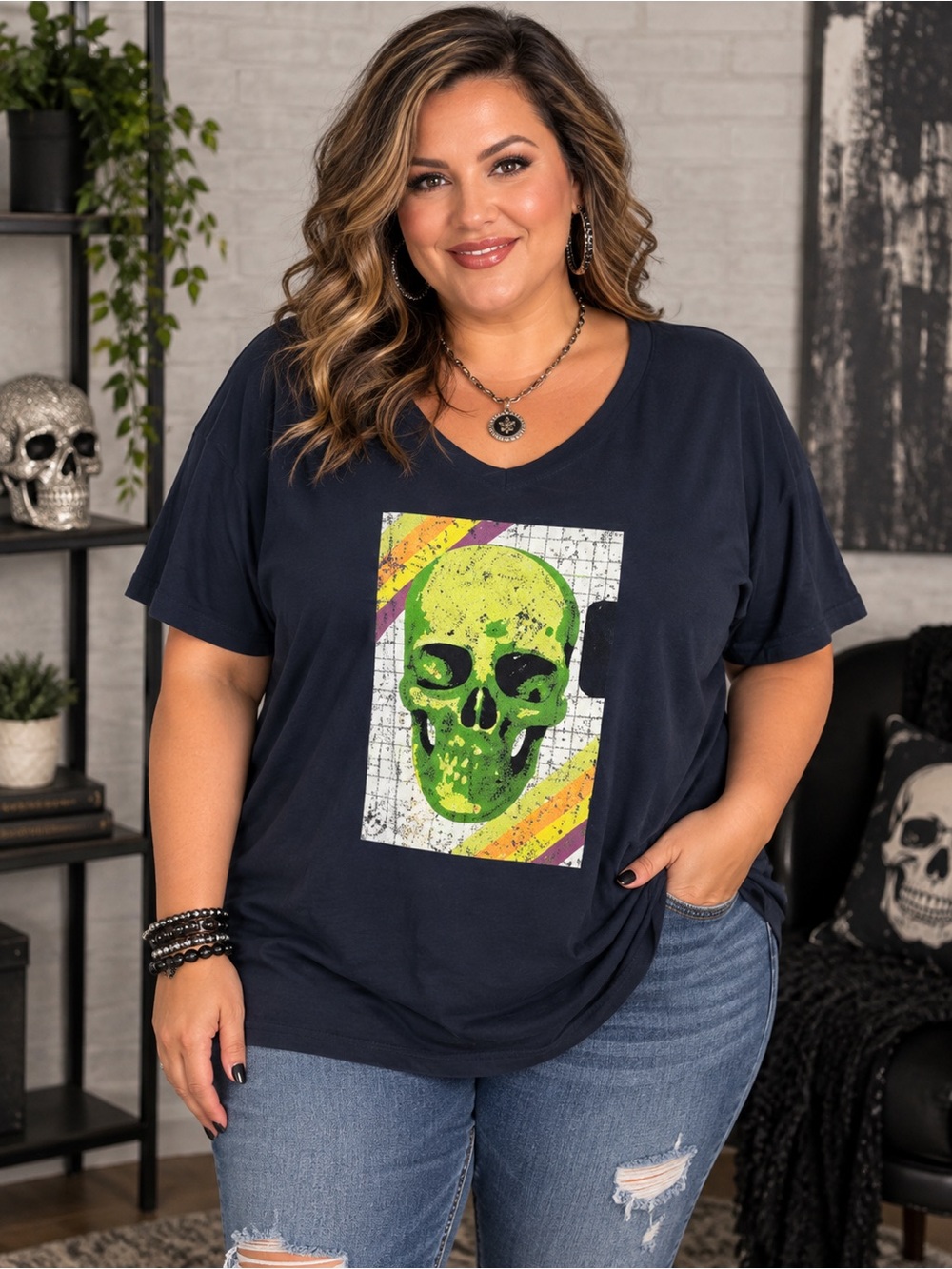 🎃🎃 LuLaRoe Halloween Lisa Graphic Skull Tee - 2X
